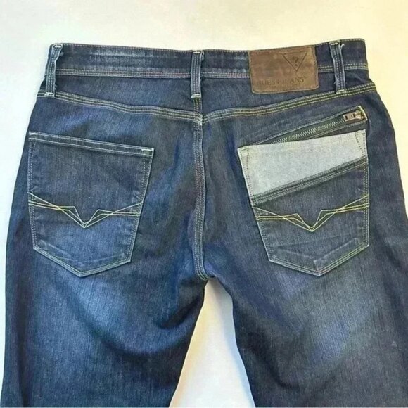Guess Mens Vermont Slim Straight Leg Jeans Blue Size 31 Waist 34 Inseam - Picture 14 of 15